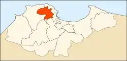 Map of Algiers Province highlighting Bouzaréah District