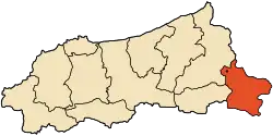 Map of Jijel Province highlighting Settara District