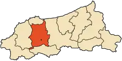 Map of Jijel Province highlighting Texenna District