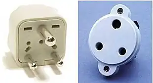 SANS 164-3 6 A (BS546 5 A) plug and socket