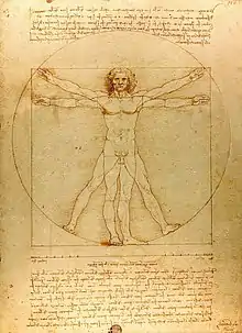 Image 18Vitruvian Man by Leonardo da Vinci epitomizes the advances in art and science seen during the Renaissance. (from History of Earth)