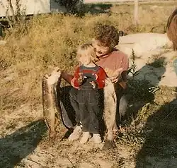 A father and son celebrating the day's catch, South Bowers, DE, in 1976