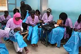 Women at a sewing school