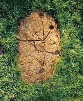 The Dalgarven Mill cup and ring mark stone.