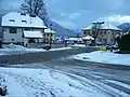 Snowy streets in Héry-sur-Alby.