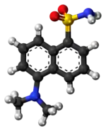 Ball-and-stick model of the dansyl amide molecule