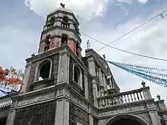 One of the bell towers of the church