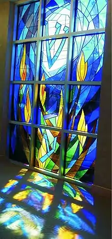 From a series of abstract stained glass windows for Beth El Congregation near Washington, DC.