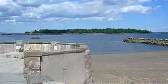 View of island from Glen Island