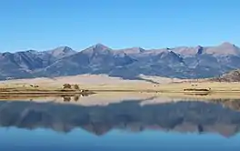 Spread Eagle Peak (left of center) viewed from DeWeese Reservoir