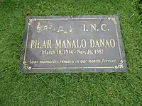 Pilar Manalo Danao grave