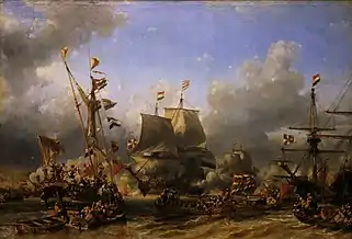 Embarkment of Michiel de Ruyter and Cornelis de Witt at Texel for the attack on the Medway by Eugène Isabey (1804–1886)