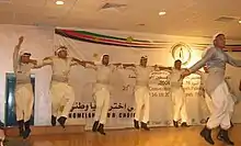 Palestinian Dabke folk dance being performed by men