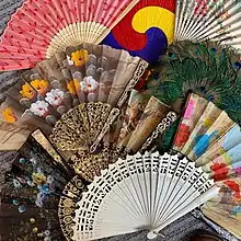 a variety of hand fans