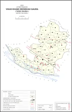 Map showing Tikaria (#014) in Deenshah Gaura CD block