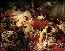 The Death of Sardanapalus; by Eugène Delacroix; 1827; oil on canvas; 3.92 × 4.96 m; Louvre