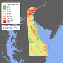 Image 1The population density map for Delaware (from Delaware)