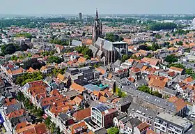 A view of Delft with the Oude Kerk in the centre