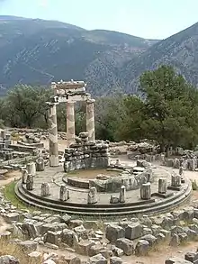 Tholos of the Sanctuary of Athena Pronaia, Delphi, Greece, 380–360 BC, by Theodoros of Phocaea