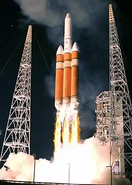 First Delta IV Heavy booster launching from SLC-37 in 2007