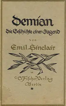 Cover page to "Demian" by Hermann Hesse