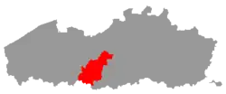 Location of the Denderstreek in Flanders