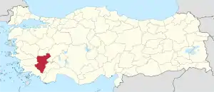 Location of the province within Turkey