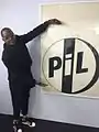 Morris at the exhibition of his work on Public Image Ltd (PIL) at the Institute of Contemporary Arts, London