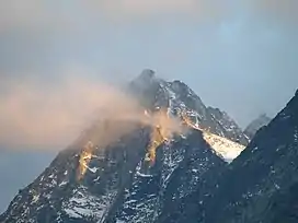 Photograph from the Dent de Perroc (Valais CH) taken from Evolène at nightfall