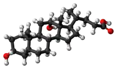 Ball-and-stick model of deoxycholic acid