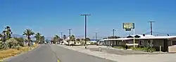 View east through Desert Shores to the Salton Sea.