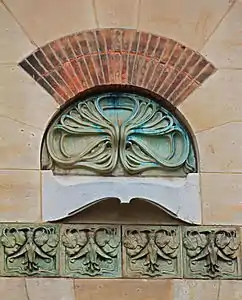 Ceramic decoration on facade of Villa Majorelle