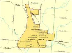 Detailed map of West Liberty