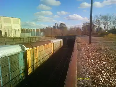 A train in the US entrance