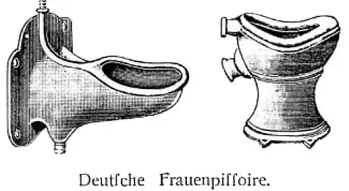 German women's urinals by Villeroy and Boch (1908)