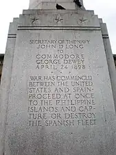 Secretary of the Navy John D. Long to Commodore George Dewey April 24, 1898:'War has commenced between the United States and Spain. Proceed at once to the Philippine Islands and capture or destroy the Spanish fleet'.