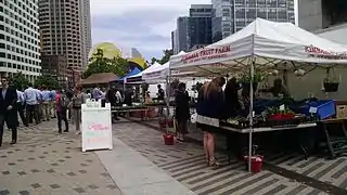 The Boston Public Market Association also operates a farmers' market in Dewey Square on the Rose Fitzgerald Kennedy Greenway.