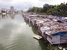 Shacks built above water