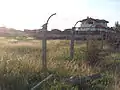 The old fence of the former radio station in Diósd, Hungary. The area has been transformed into a new residential area.