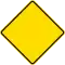 Yellow diamond sign with thin black border