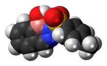 Space-filling model of the diazaborine molecule