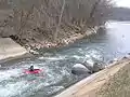 A winter day when the Potomac River was high enough to flood the final drop.