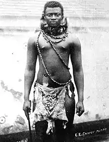 Image 20Dinzulu kaCetshwayo, the last king of an independent Zulu state, in 1883 (from Non-sovereign monarchy)