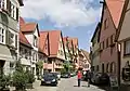 The half-timbered houses in Dinkelsbühl mostly have plastered and painted facades.