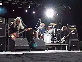 Dinosaur Jr. in Stockholm, Sweden in June 2008 (Left to right: J Mascis, Murph, Lou Barlow)