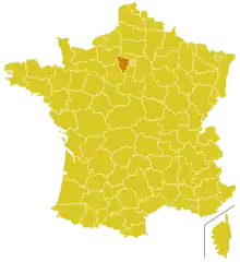 Locator map of Diocese of Versailles