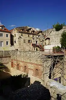 Brick houses built inside the compound