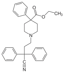 Chemical structure of diphenoxylate.