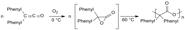 Autoxidation and polymerisation of diphenylketene