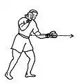 Short straight-punch in shadow-boxing